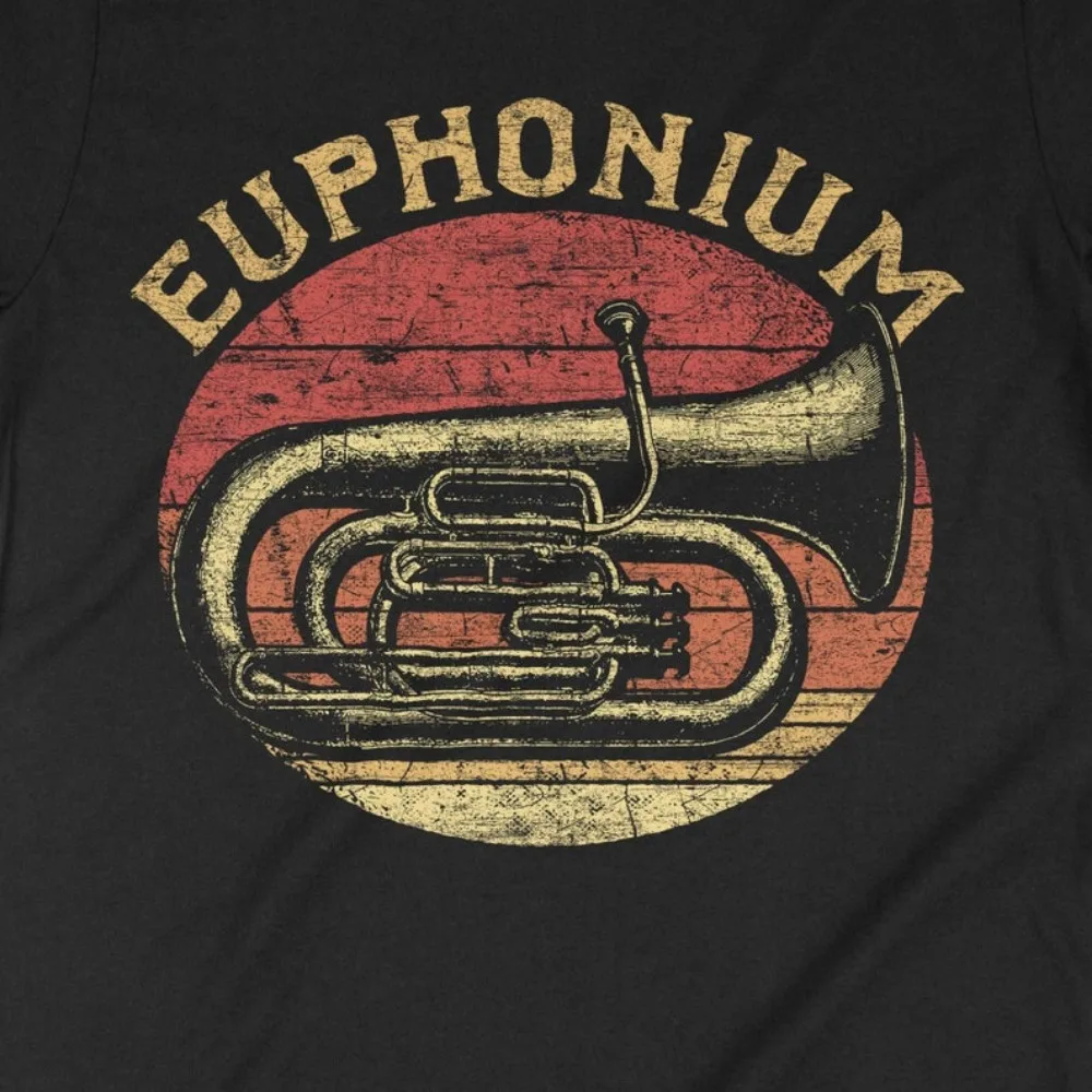 Camiseta engraçada do vintage  - Musical Instrument Euphonium avaliação e preço