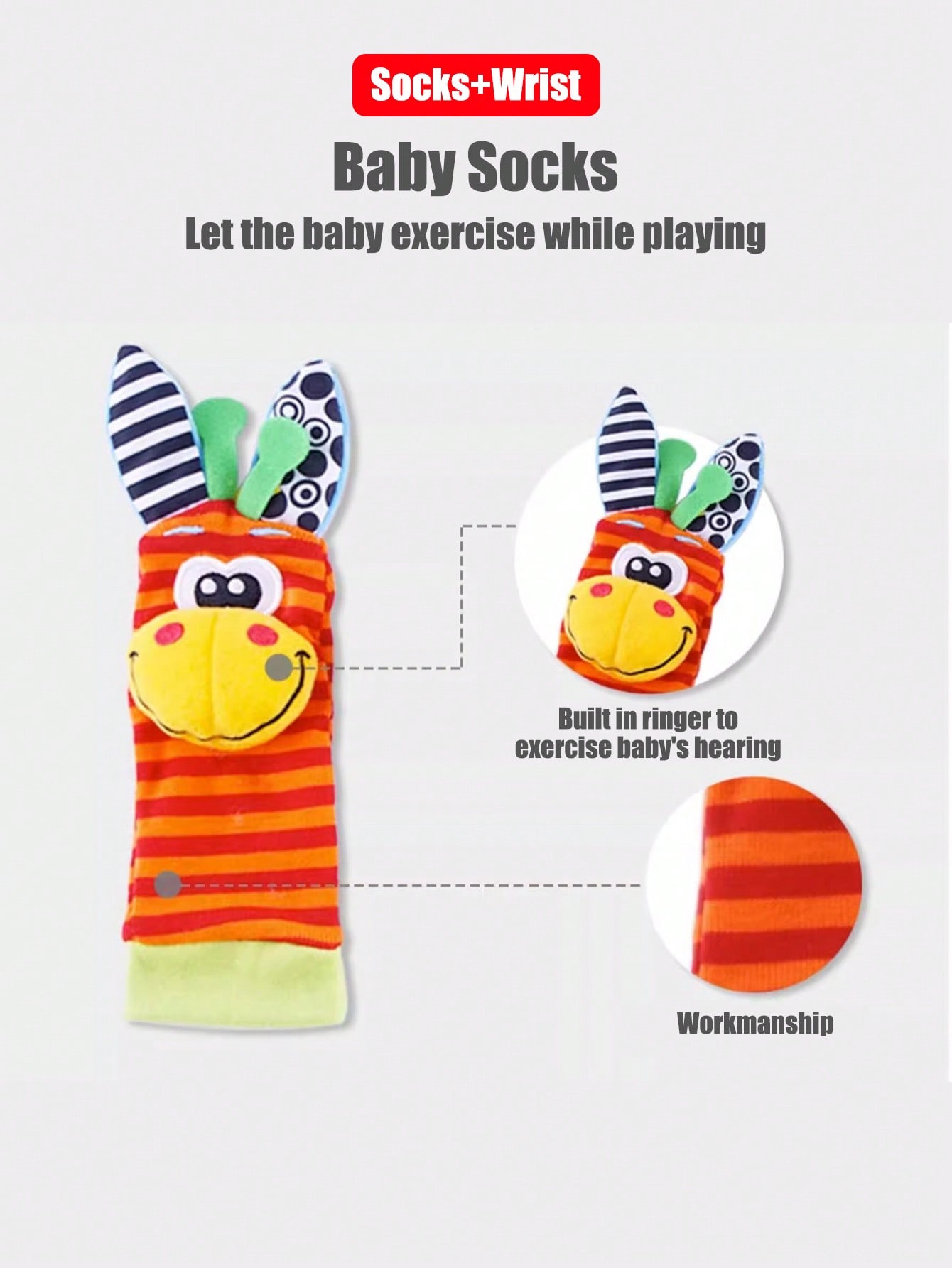Brinquedos infantis de meias d - Musical Instrument Rattle avaliação e preço