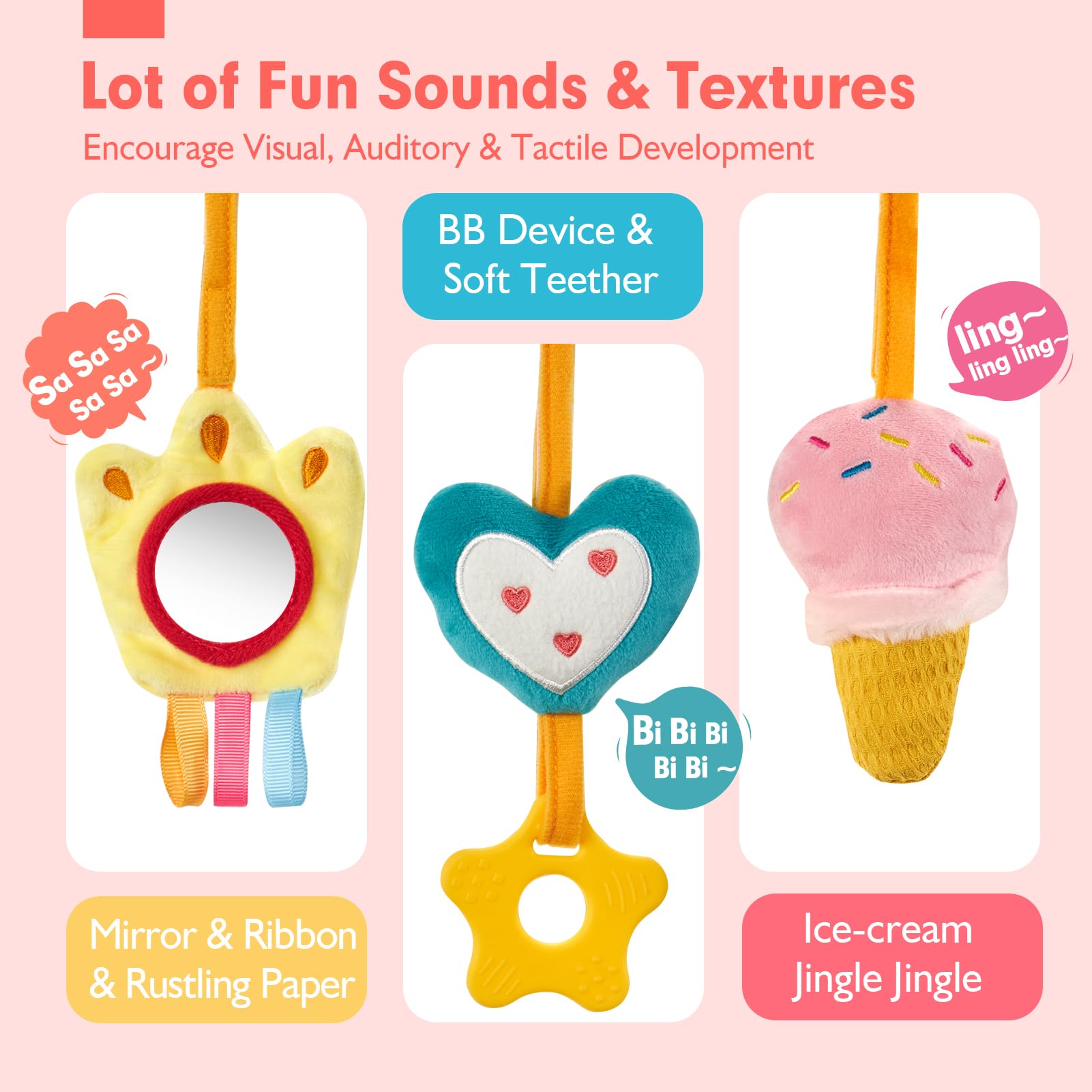 Assento de carro brinquedos pa - Musical Instrument Rattle avaliação e preço