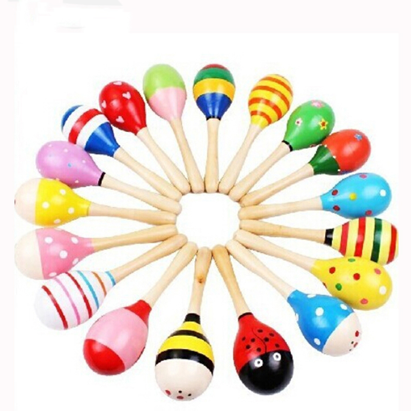 Chocalhos pequenos de madeira  - Musical Instrument Rattle avaliação e preço