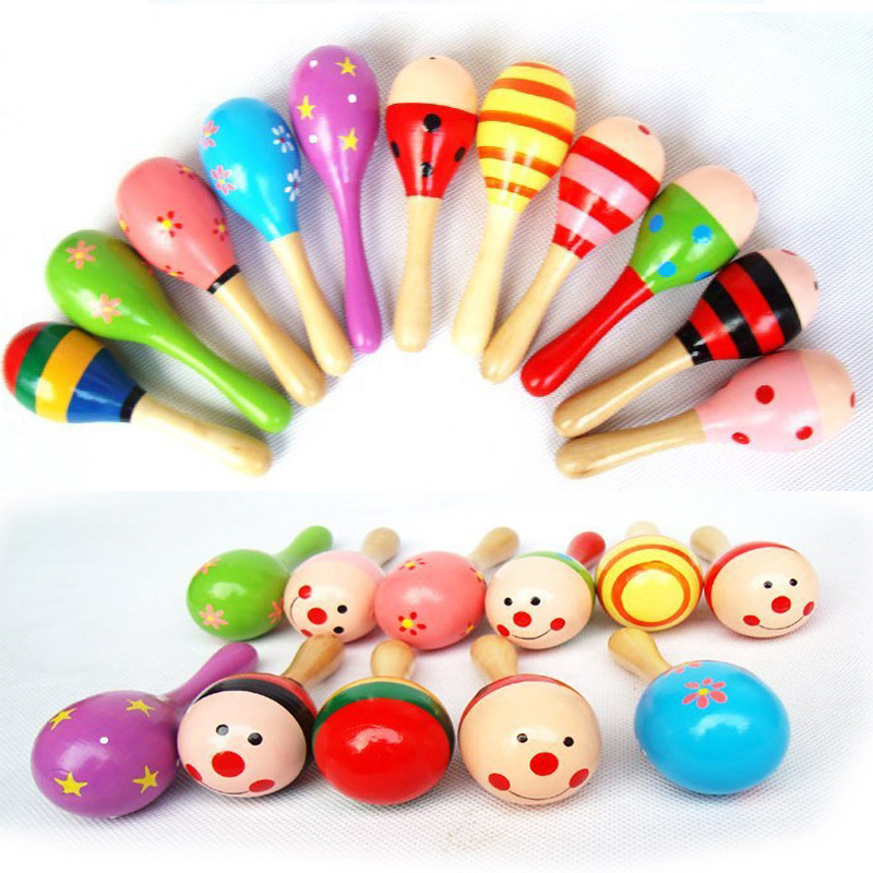 Chocalhos pequenos de madeira  - Musical Instrument Rattle avaliação e preço